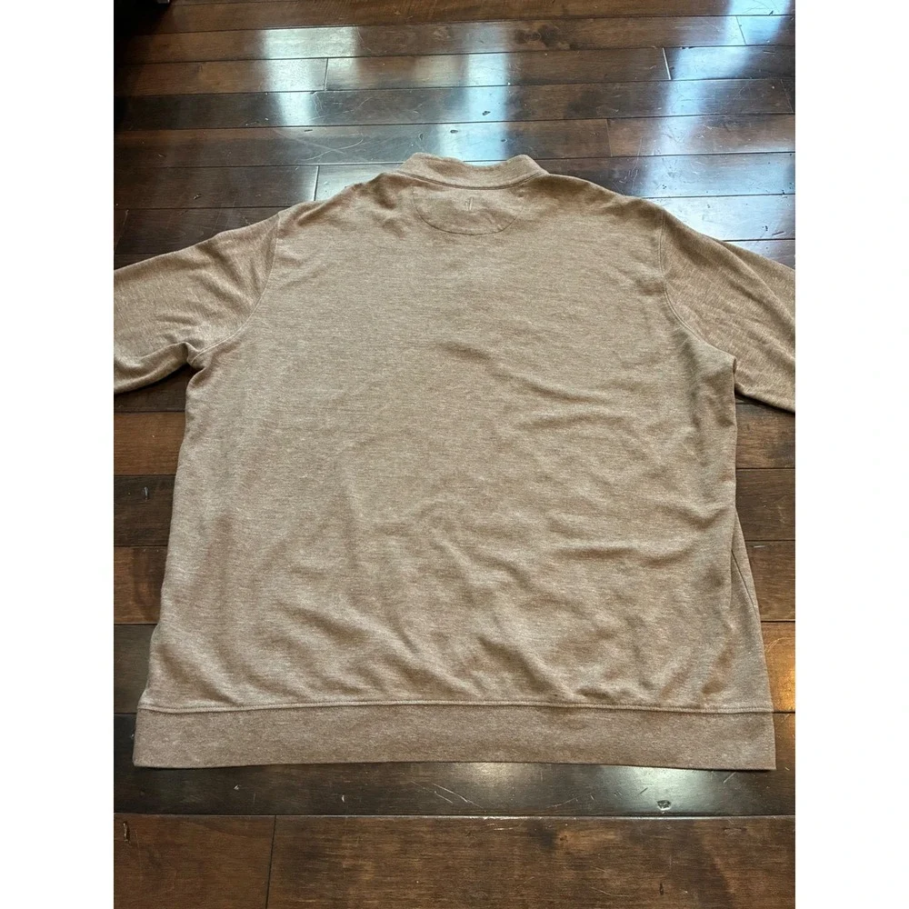 Johnnie-O Sully 1/4 Zip Pullover Tan Heather Men's 2XL Sweatshirt JMKO1610